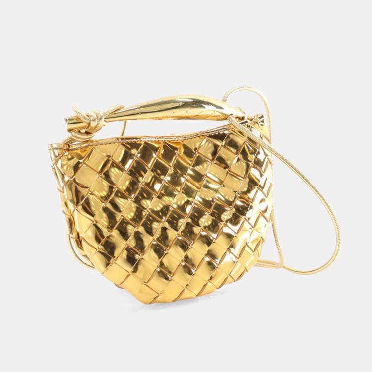 Pre Owned Bottega Veneta Mini Gold Leather Sardine