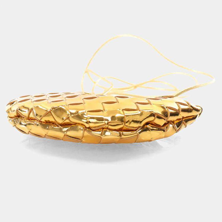 Pre Owned Bottega Veneta Mini Gold Leather Sardine