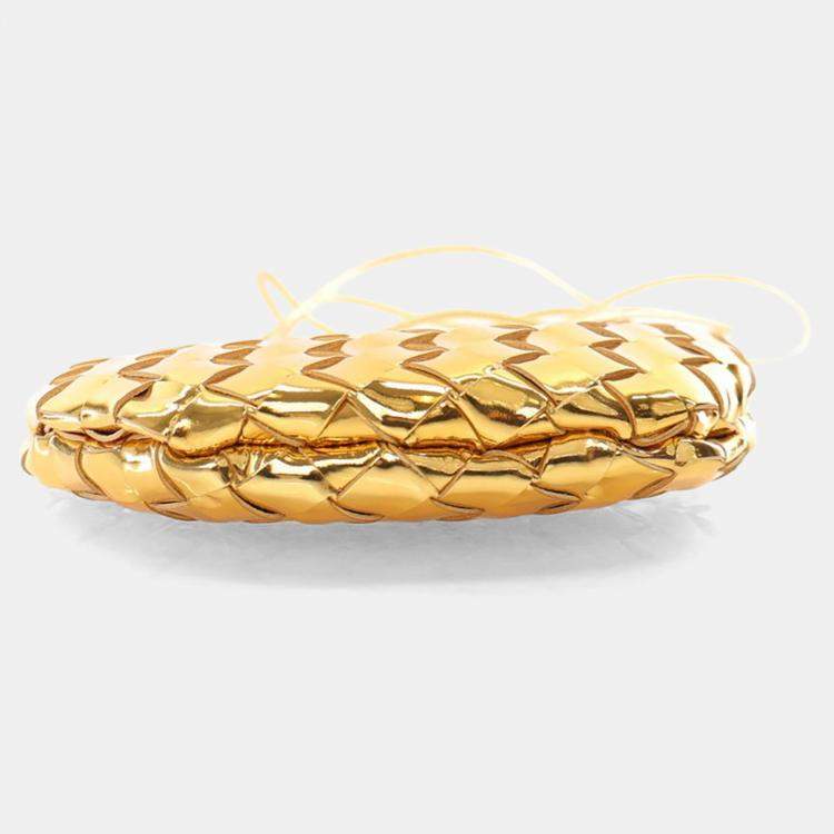 Pre Owned Bottega Veneta Mini Gold Leather Sardine