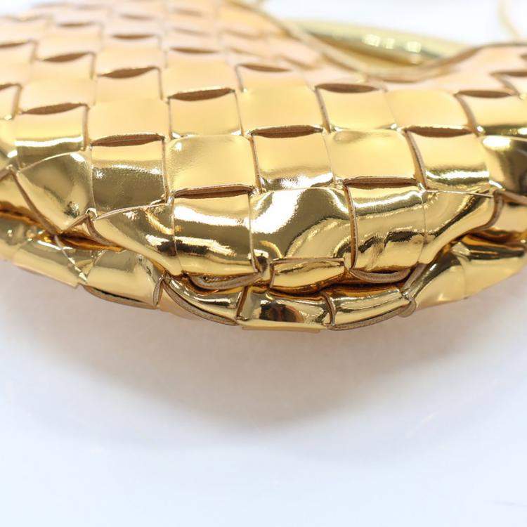 Pre Owned Bottega Veneta Mini Gold Leather Sardine