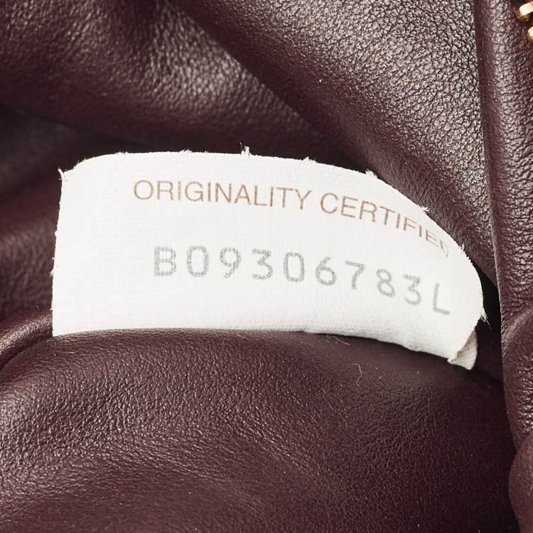 Pre Owned Bottega Veneta BV Twist Dark Burgundy Intrecciato Leather Clutch