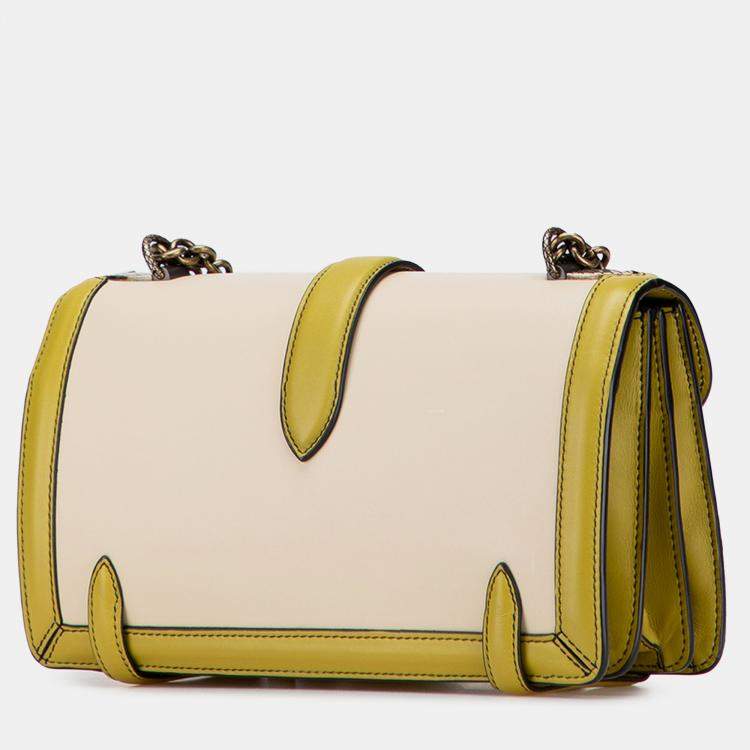 Pre Owned Bottega Veneta Brown Yellow Bicolor Leather City Knot Shoulder Bag