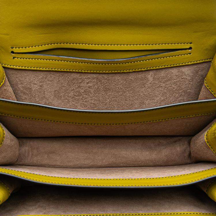 Pre Owned Bottega Veneta Brown Yellow Bicolor Leather City Knot Shoulder Bag