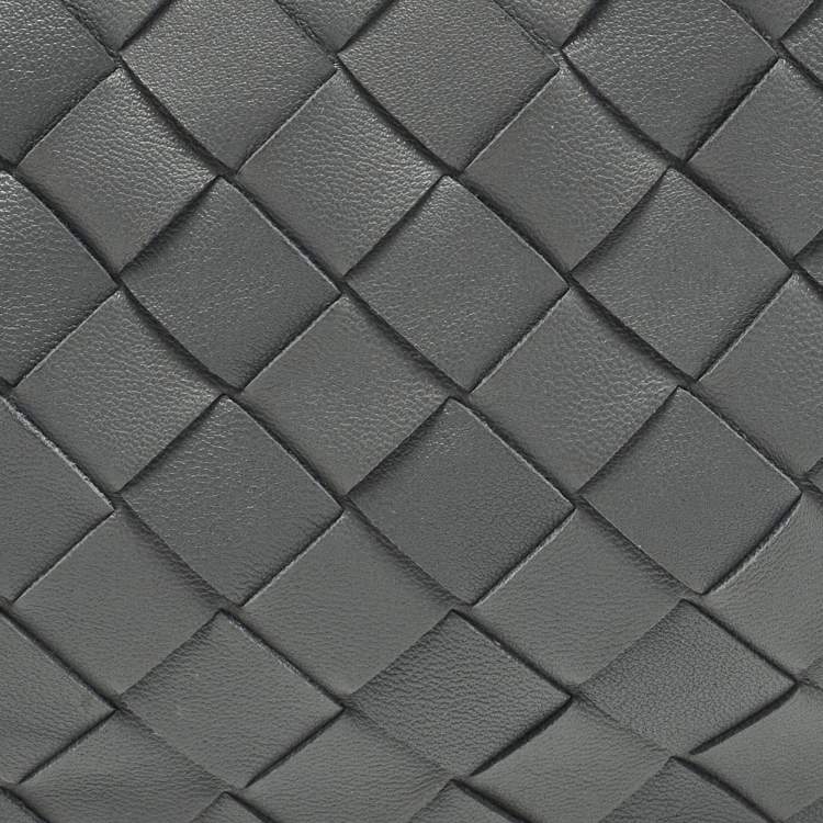 Pre Owned Bottega Veneta Jodie Mini Grey Intrecciato Leather Hobo
