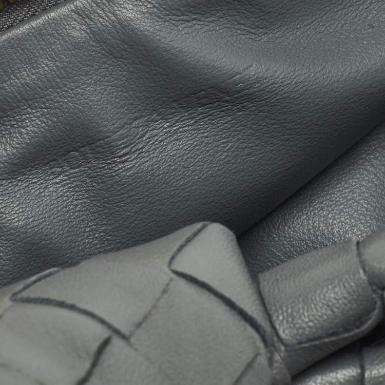 Pre Owned Bottega Veneta Jodie Mini Grey Intrecciato Leather Hobo