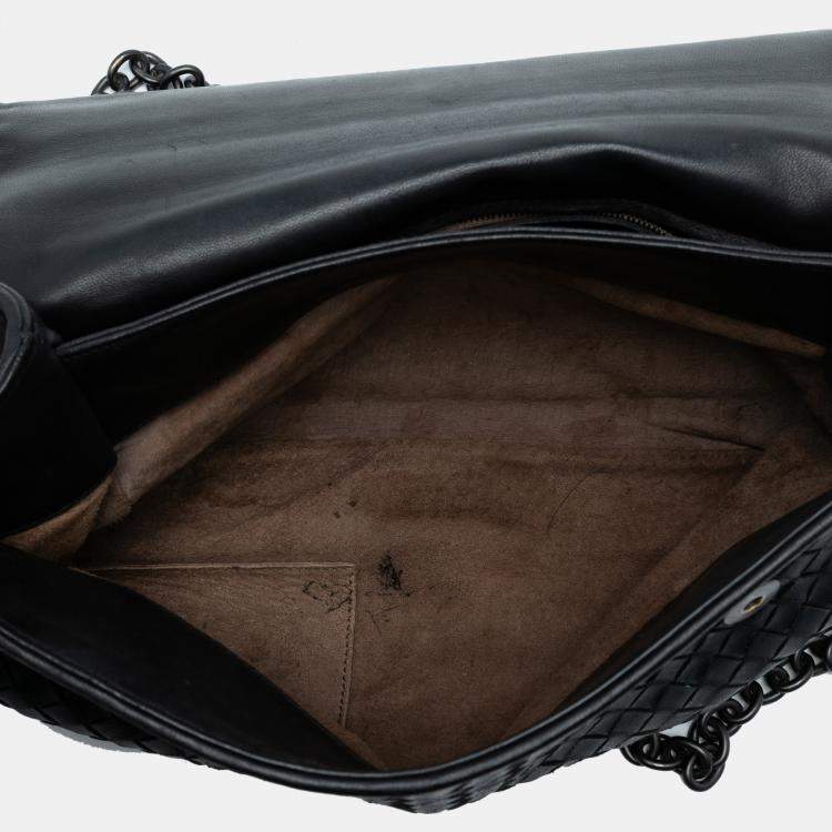 مملوكة مسبقًا Bottega Veneta Black Medium Nappa Intrecciato Olimpia Shoulder Bag