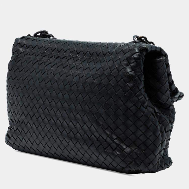 مملوكة مسبقًا Bottega Veneta Black Medium Nappa Intrecciato Olimpia Shoulder Bag