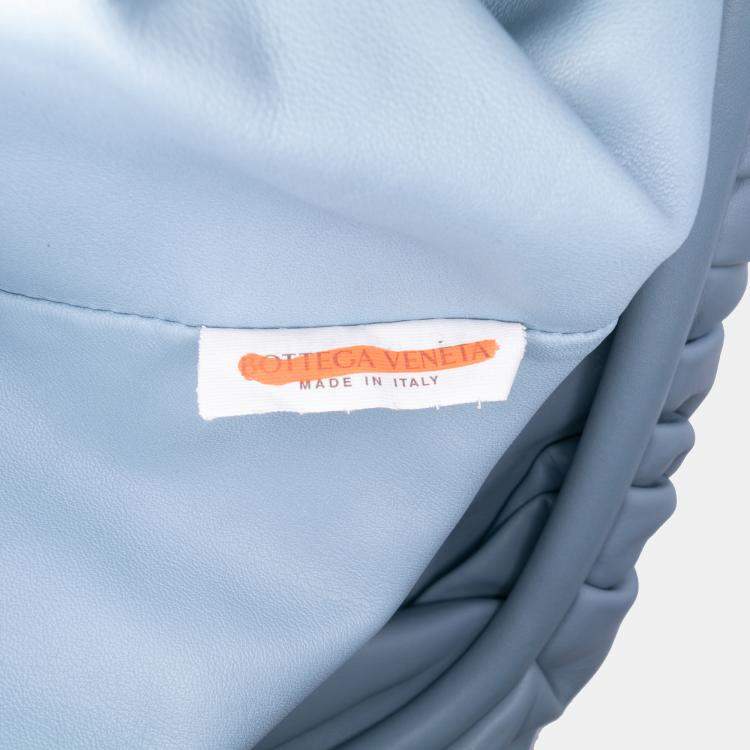 Pre Owned Bottega Veneta Blue Lambskin The Pouch