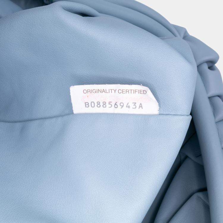 Pre Owned Bottega Veneta Blue Lambskin The Pouch