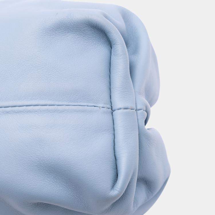 Pre Owned Bottega Veneta Blue Lambskin The Pouch