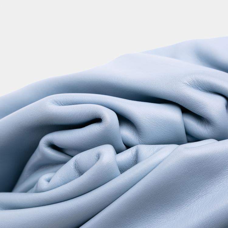 Pre Owned Bottega Veneta Blue Lambskin The Pouch