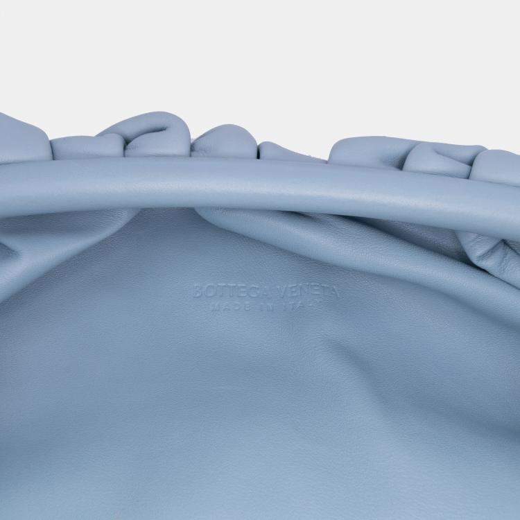 Pre Owned Bottega Veneta Blue Lambskin The Pouch