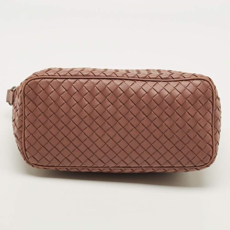 Pre Owned Bottega Veneta Old Rose Intrecciato Leather Shoulder Bag