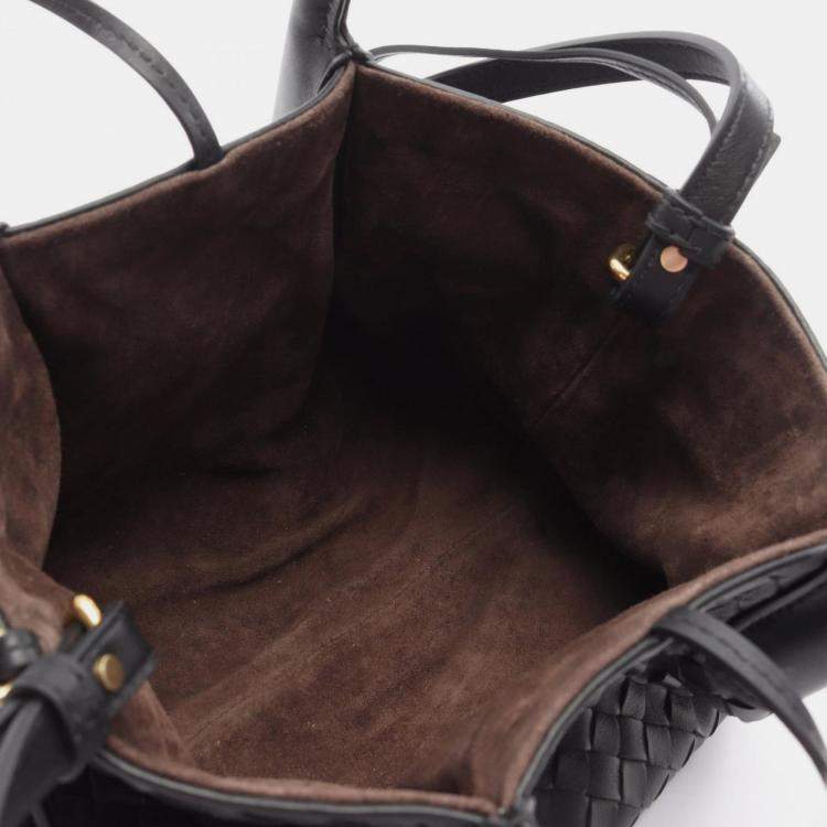 Pre Owned Bottega Veneta Small Pinacoteca Handbag Leather Black