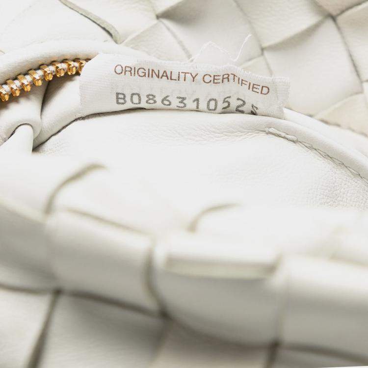 Pre Owned Bottega Veneta White Mini Nappa Intrecciato Jodie