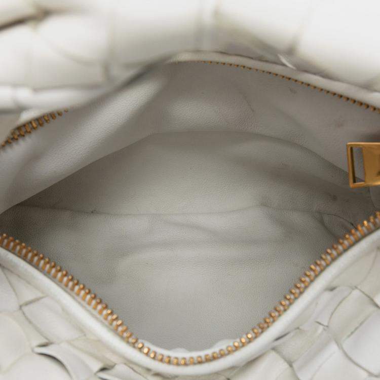 Pre Owned Bottega Veneta White Mini Nappa Intrecciato Jodie