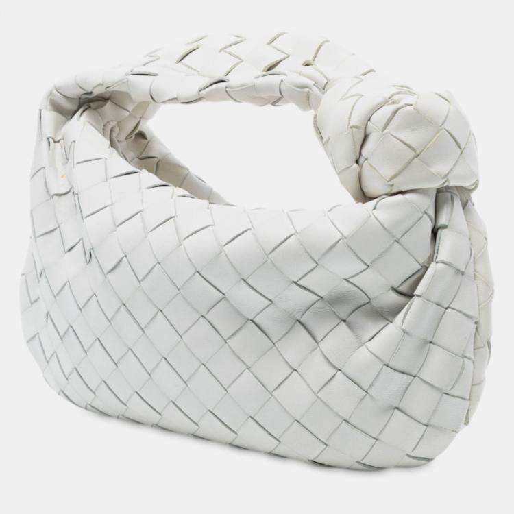 Pre Owned Bottega Veneta White Mini Nappa Intrecciato Jodie