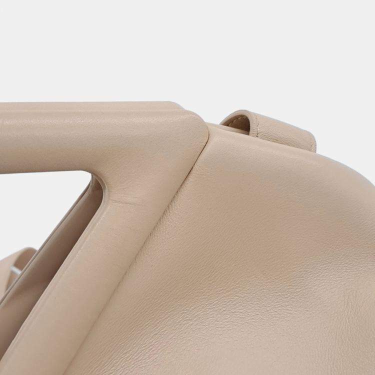 Pre Owned Bottega Veneta Beige Leather Point Bag