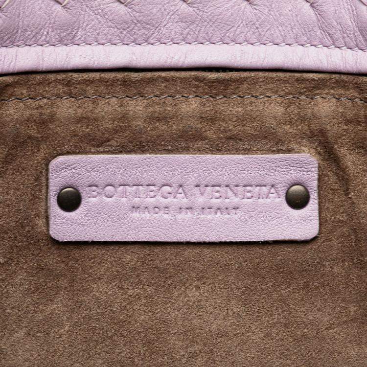 Pre Owned Bottega Veneta Purple Medium Nappa Intrecciato Bella Tote