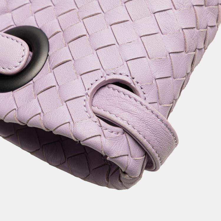 Pre Owned Bottega Veneta Purple Medium Nappa Intrecciato Bella Tote