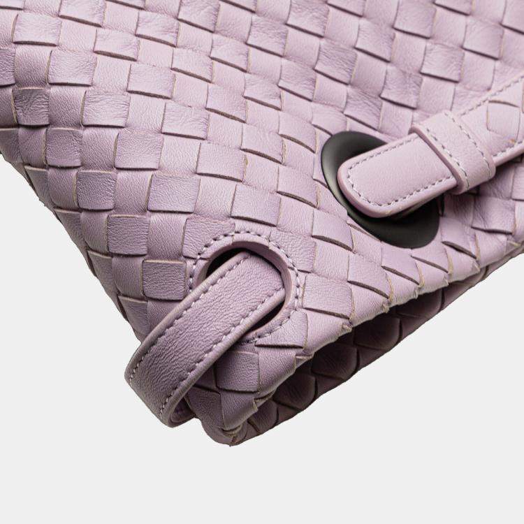 Pre Owned Bottega Veneta Purple Medium Nappa Intrecciato Bella Tote