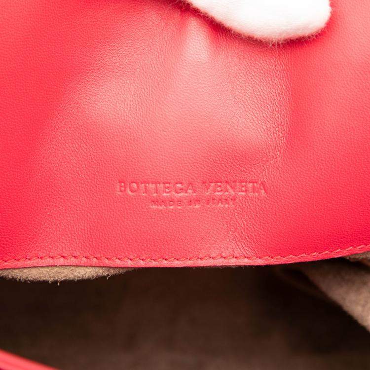 Pre Owned Bottega Veneta Red Nappa Intrecciato Milano Tote