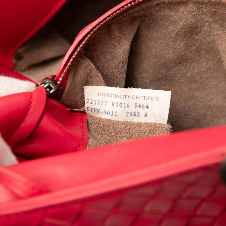 Pre Owned Bottega Veneta Red Nappa Intrecciato Milano Tote
