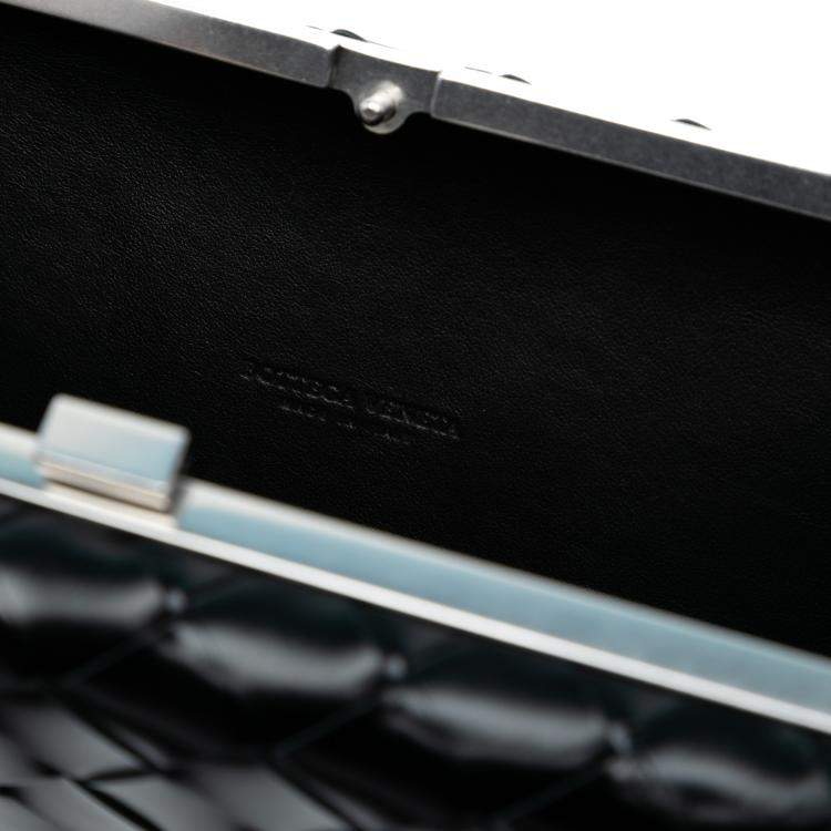 Pre Owned Bottega Veneta Black Spazzolato Intrecciato Box Messenger Bag