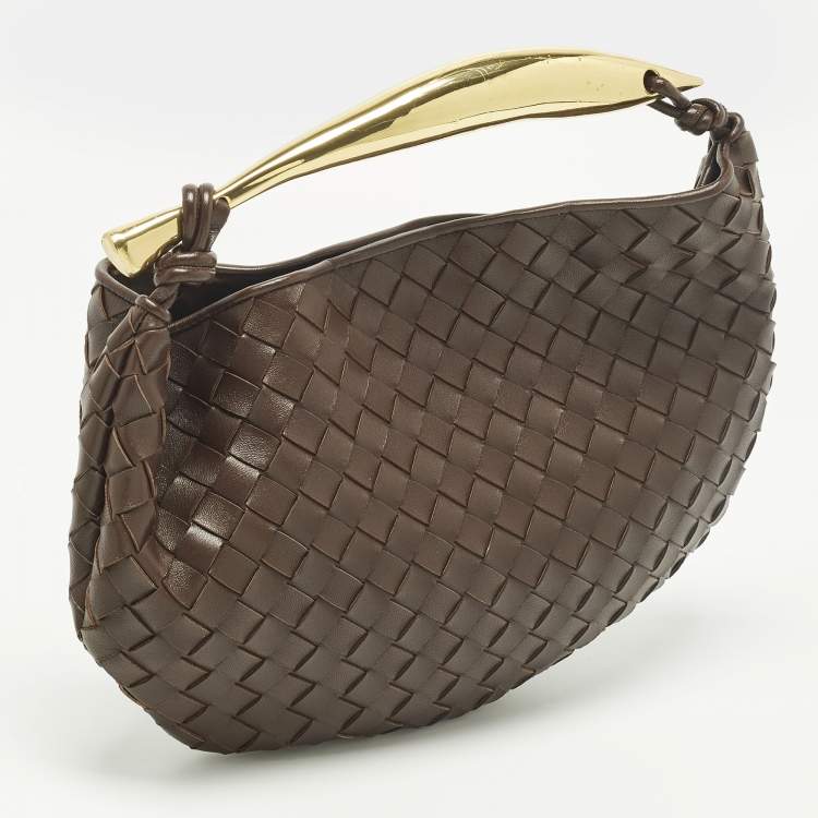 Pre Owned Bottega Veneta Sardine Brown Intrecciato Leather Hobo