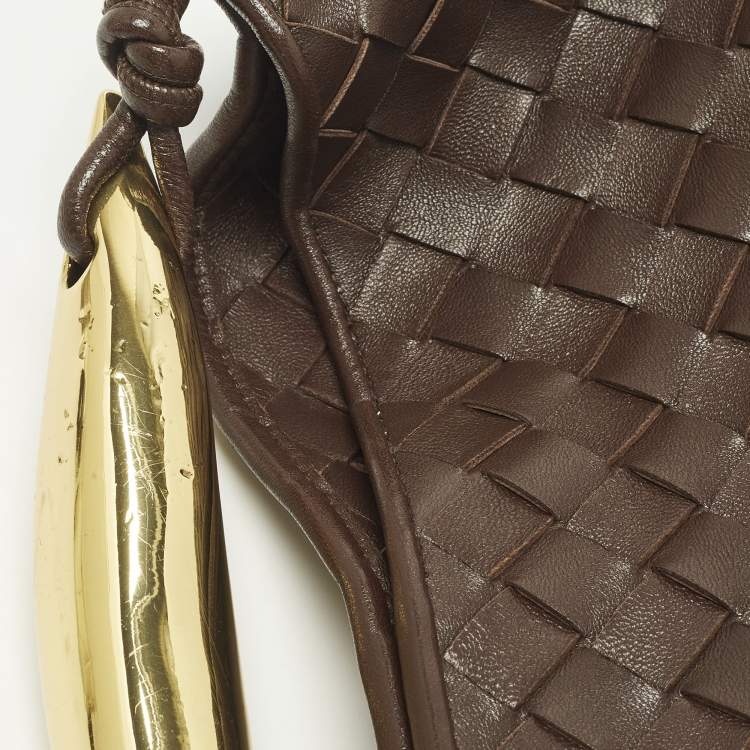 Pre Owned Bottega Veneta Sardine Brown Intrecciato Leather Hobo