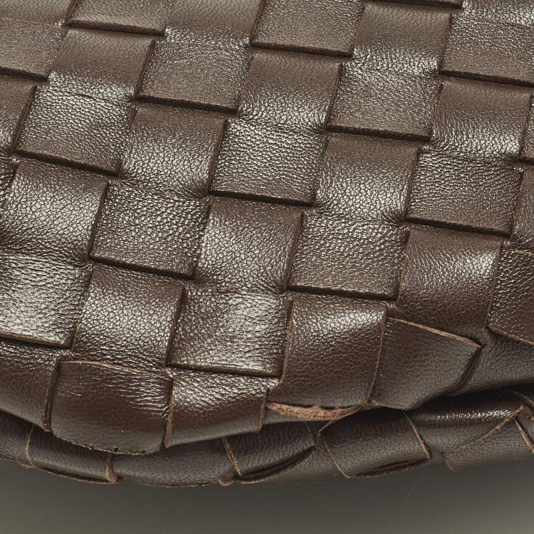 Pre Owned Bottega Veneta Sardine Brown Intrecciato Leather Hobo