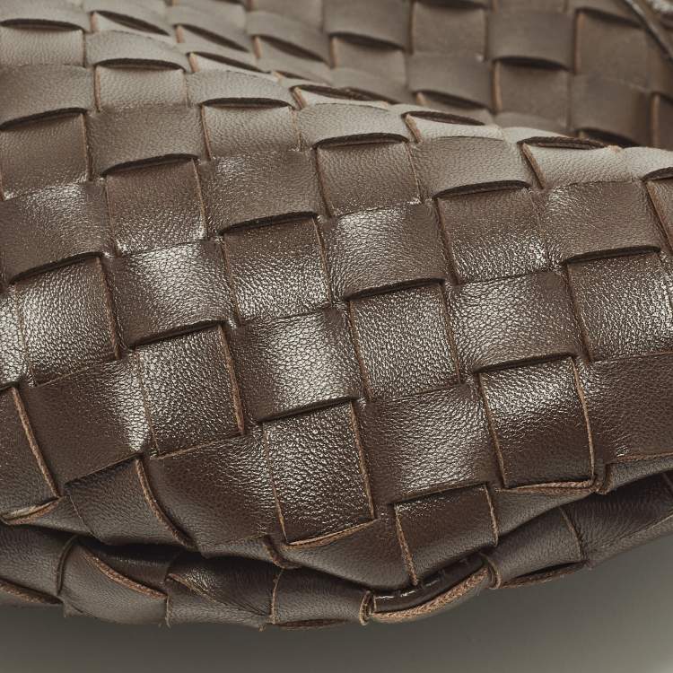 Pre Owned Bottega Veneta Sardine Brown Intrecciato Leather Hobo
