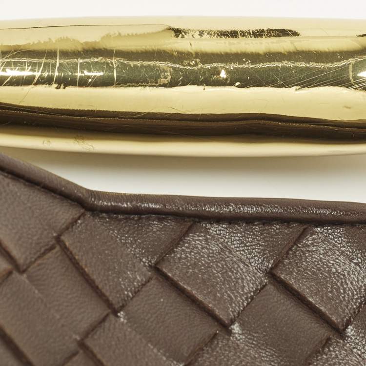 Pre Owned Bottega Veneta Sardine Brown Intrecciato Leather Hobo