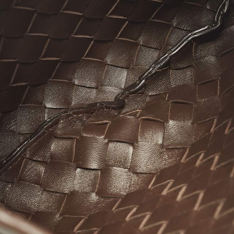 Pre Owned Bottega Veneta Sardine Brown Intrecciato Leather Hobo