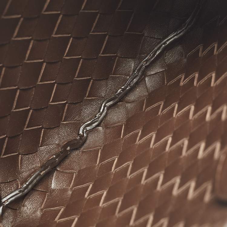 Pre Owned Bottega Veneta Sardine Brown Intrecciato Leather Hobo