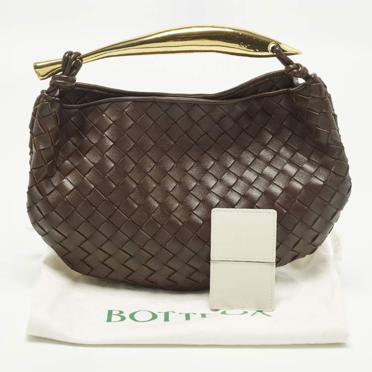 Pre Owned Bottega Veneta Sardine Brown Intrecciato Leather Hobo