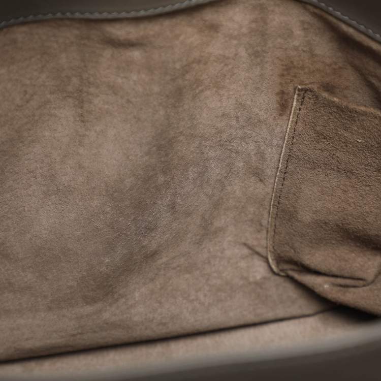 Pre Owned Bottega Veneta Roma Medium Grey Intrecciato Leather Tote