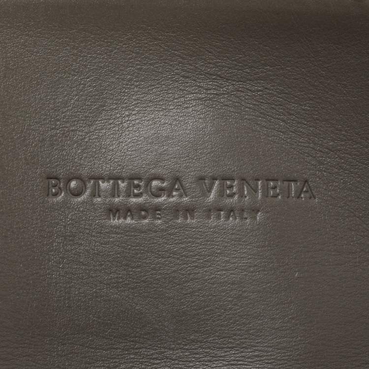 Pre Owned Bottega Veneta Roma Medium Grey Intrecciato Leather Tote