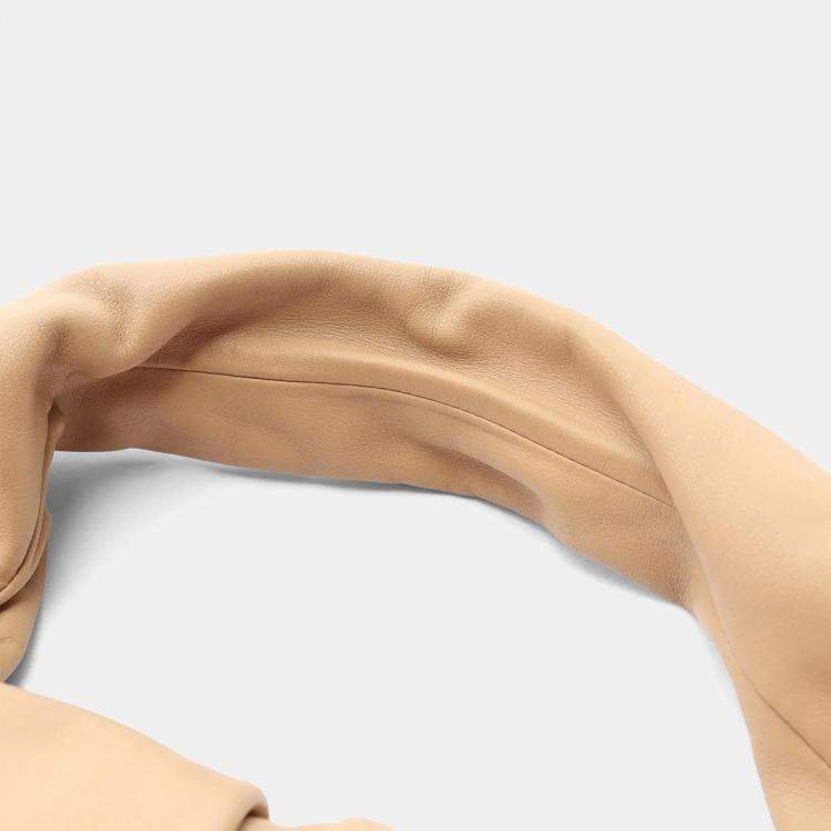 Pre Owned Bottega Veneta Pouch Beige Nappa Leather Shoulder Bag