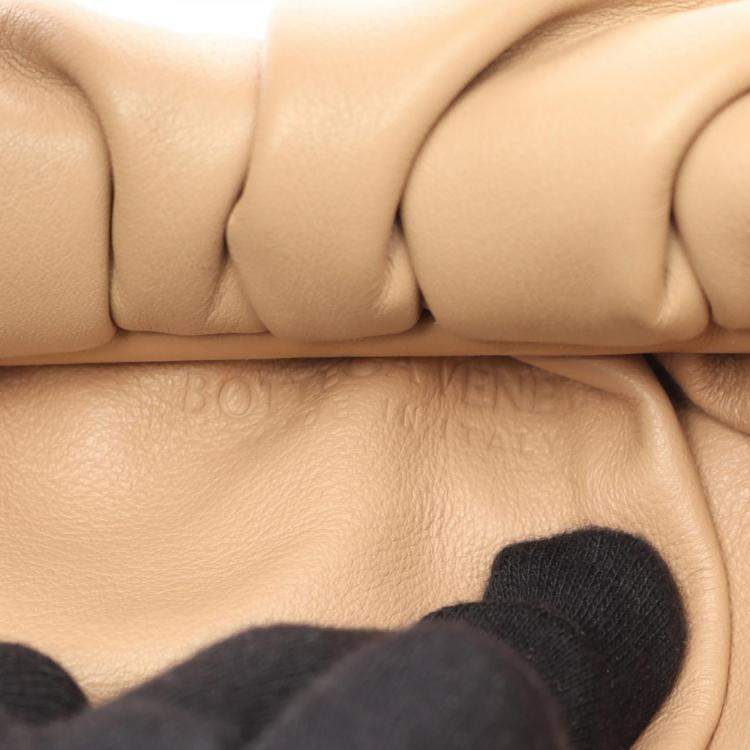 Pre Owned Bottega Veneta Pouch Beige Nappa Leather Shoulder Bag