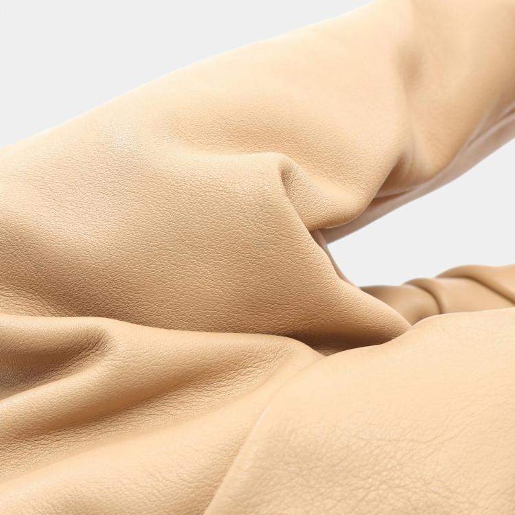 Pre Owned Bottega Veneta Pouch Beige Nappa Leather Shoulder Bag