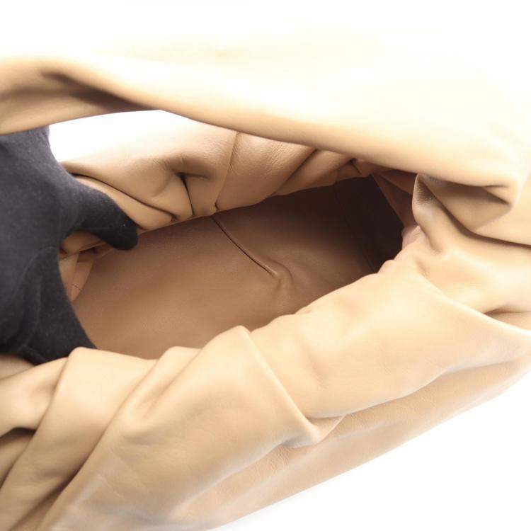 Pre Owned Bottega Veneta Pouch Beige Nappa Leather Shoulder Bag