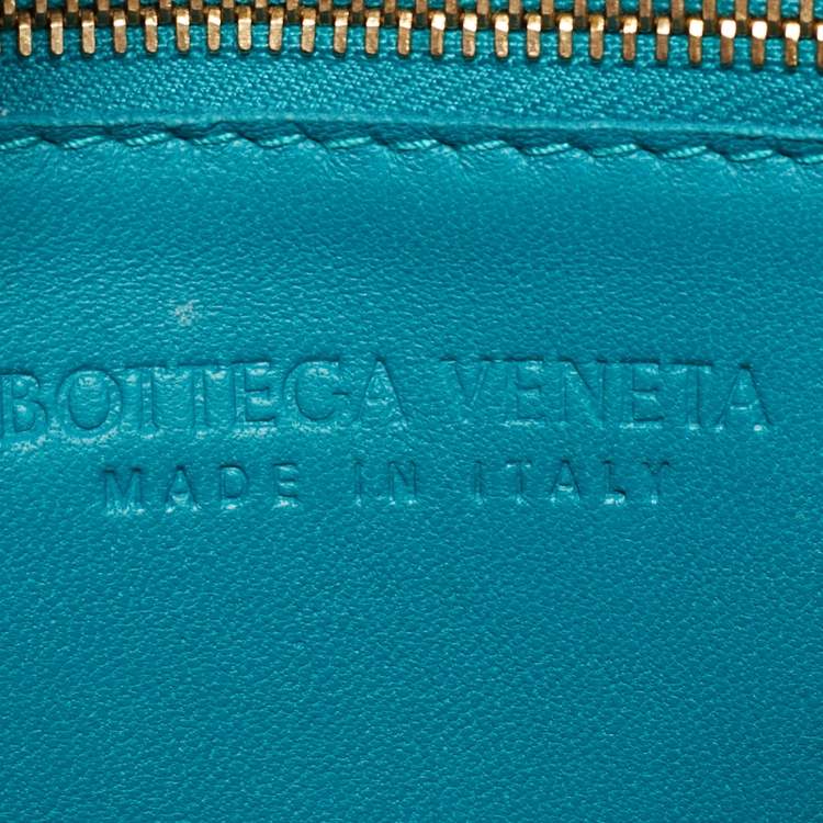 Pre Owned Bottega Veneta Cassette Teal Green Intrecciato Leather Shoulder Bag