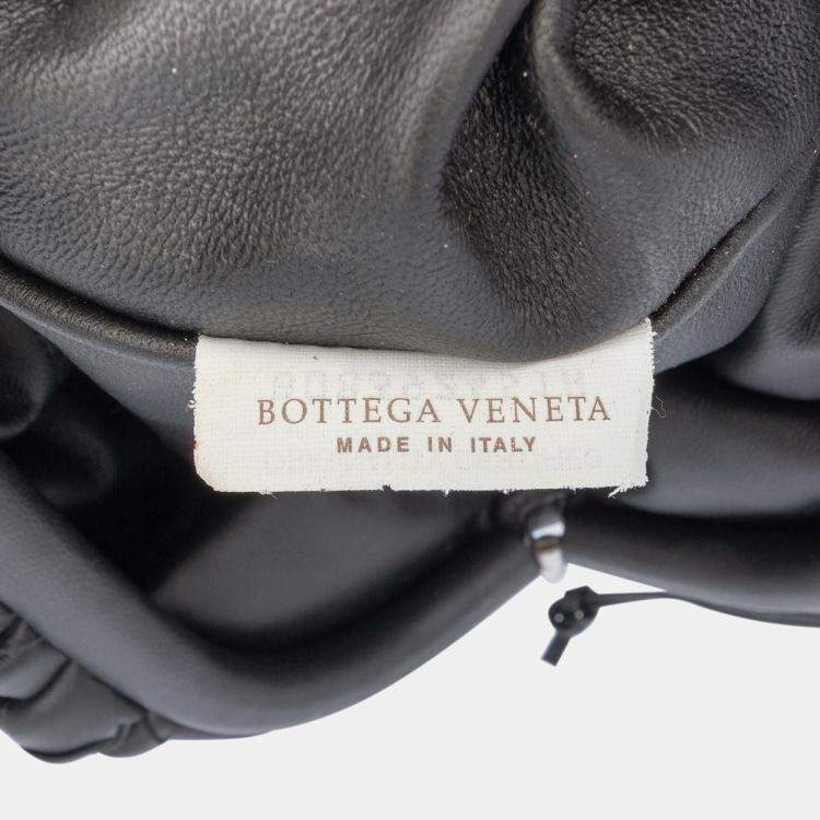 Pre Owned Bottega Veneta Black Nappa Intrecciato The Mini Pouch Crossbody