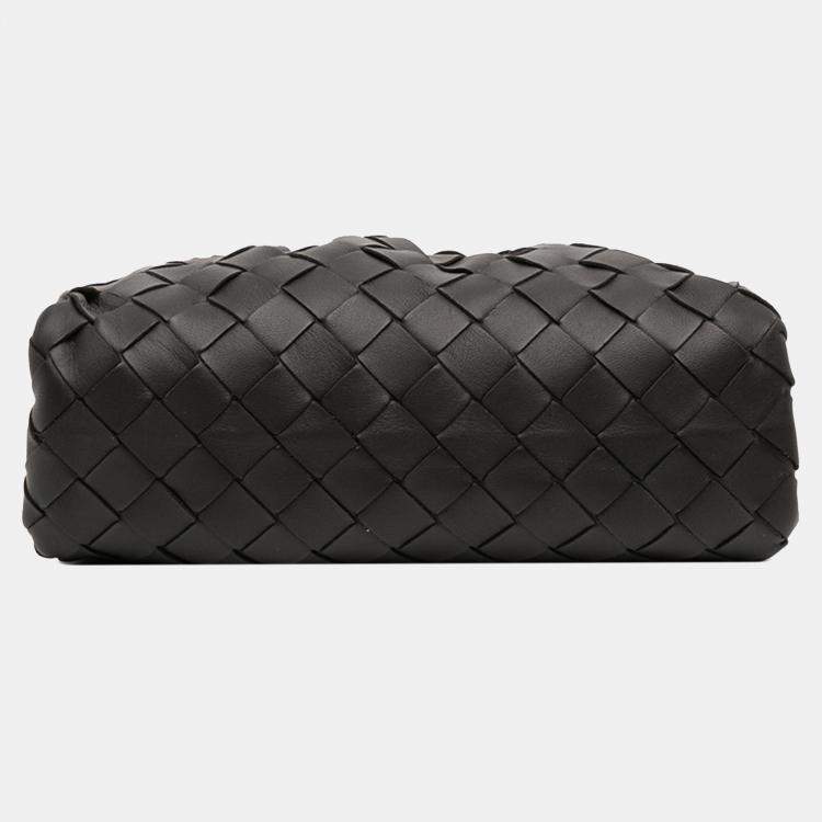 Pre Owned Bottega Veneta Black Nappa Intrecciato The Mini Pouch Crossbody