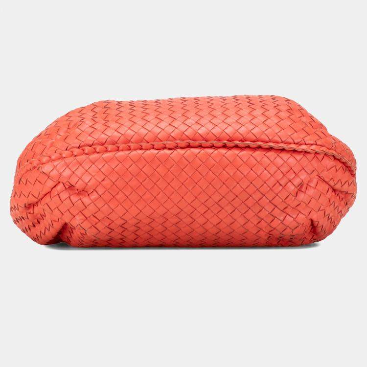 Pre Owned Bottega Veneta Orange Medium Nappa Intrecciato Belly Hobo