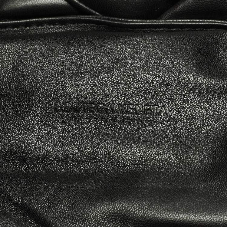 Pre Owned Bottega Veneta Padded Lock Black Leather Shoulder Bag