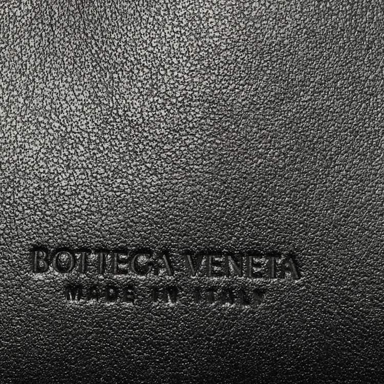 Pre Owned Bottega Veneta Black Intrecciato Leather Bifold Wallet