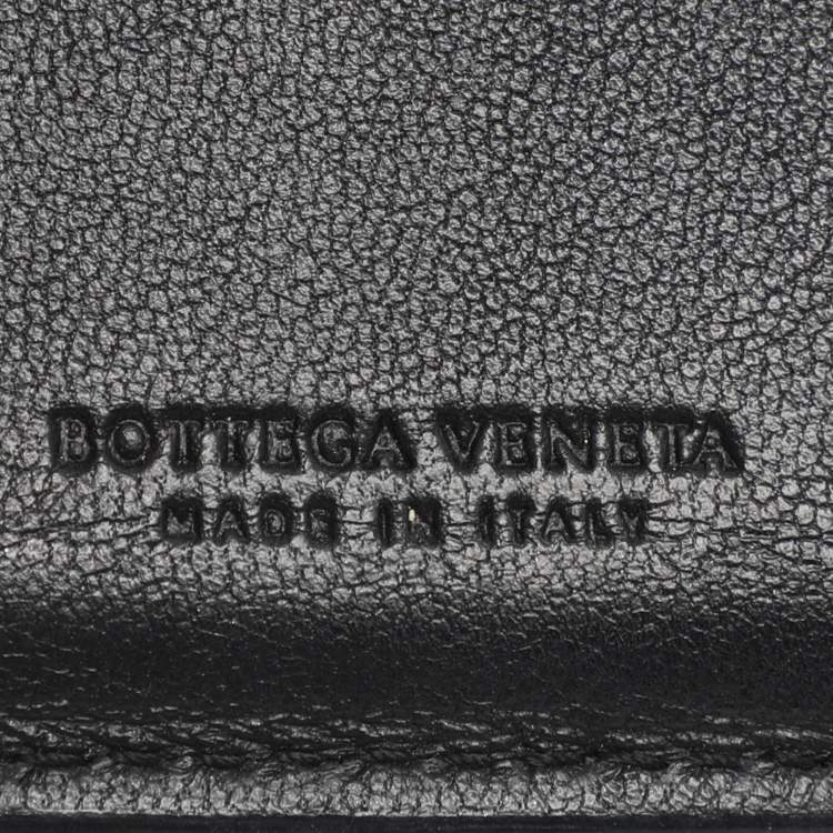 Pre Owned محفظة فرنسية بوتيغا فينيتا جلد إنتريشياتو أسود