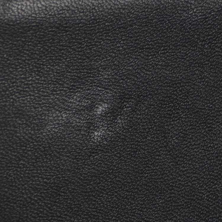 Pre Owned محفظة فرنسية بوتيغا فينيتا جلد إنتريشياتو أسود